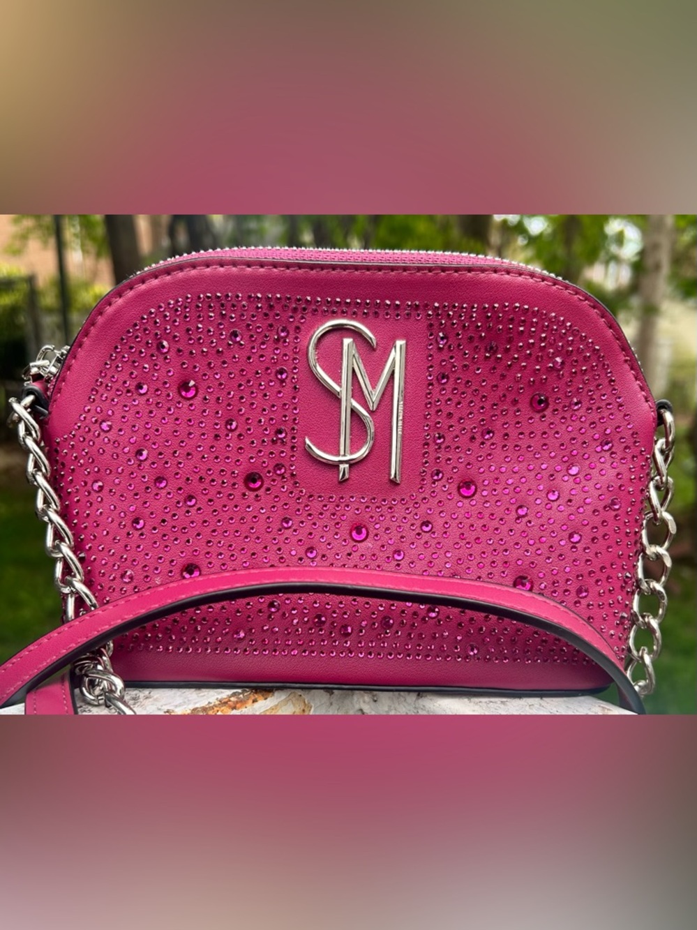 Steve Madden Pink Rhinestone Crossbody Bag | Bling Crystal Purse Y2K Glam